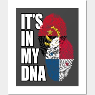 Angolan And Panamanian Mix Heritage DNA Flag Posters and Art